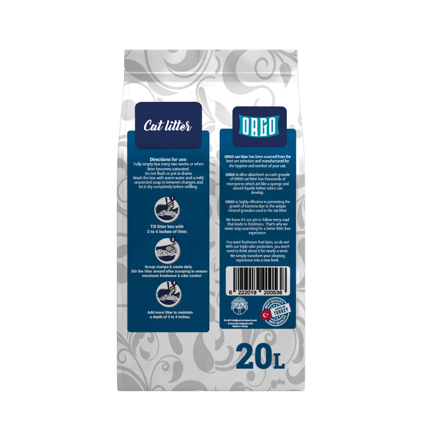 ORGO Clumping Cat Litter – Baby Powder Fresh 20 L