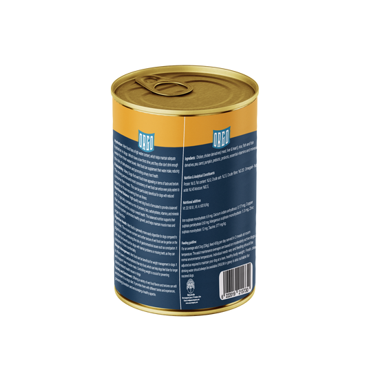ORGO Wet Canned Dog Food – Chicken with Vegetables & Soup (Superfood Mix) for Adult Dogs (1+ Years), 400 g