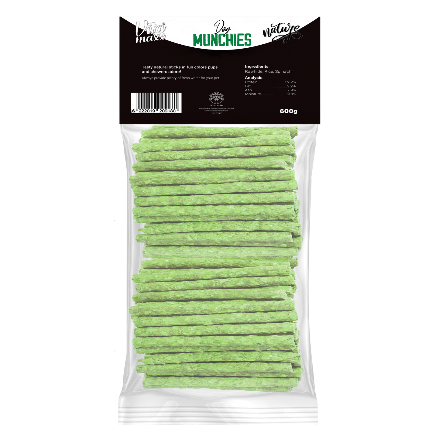 Vitamaxx Dog Munchies Long-Lasting Chewy Treats – Spinach (600 g)