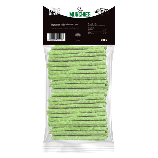 Vitamaxx Dog Munchies Long-Lasting Chewy Treats – Spinach (600 g)