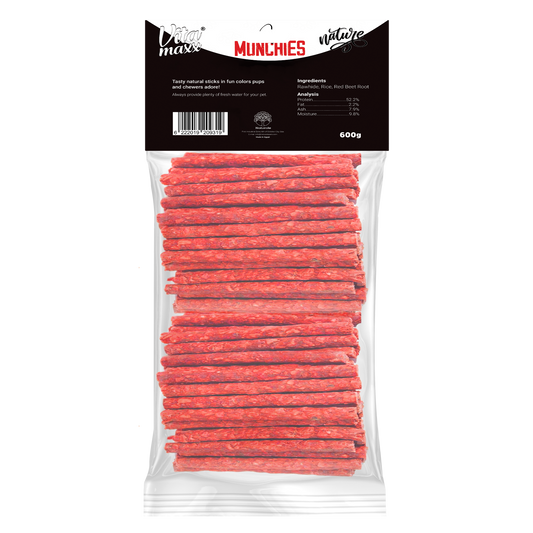 Vitamaxx Dog Munchies Long-Lasting Chewy Treats – Beetroot (600 g)