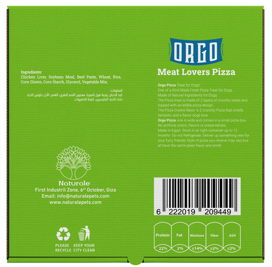 ORGO Dog-Friendly Meat Lovers Pizza Treat – 300 g (8 crunchy slices)