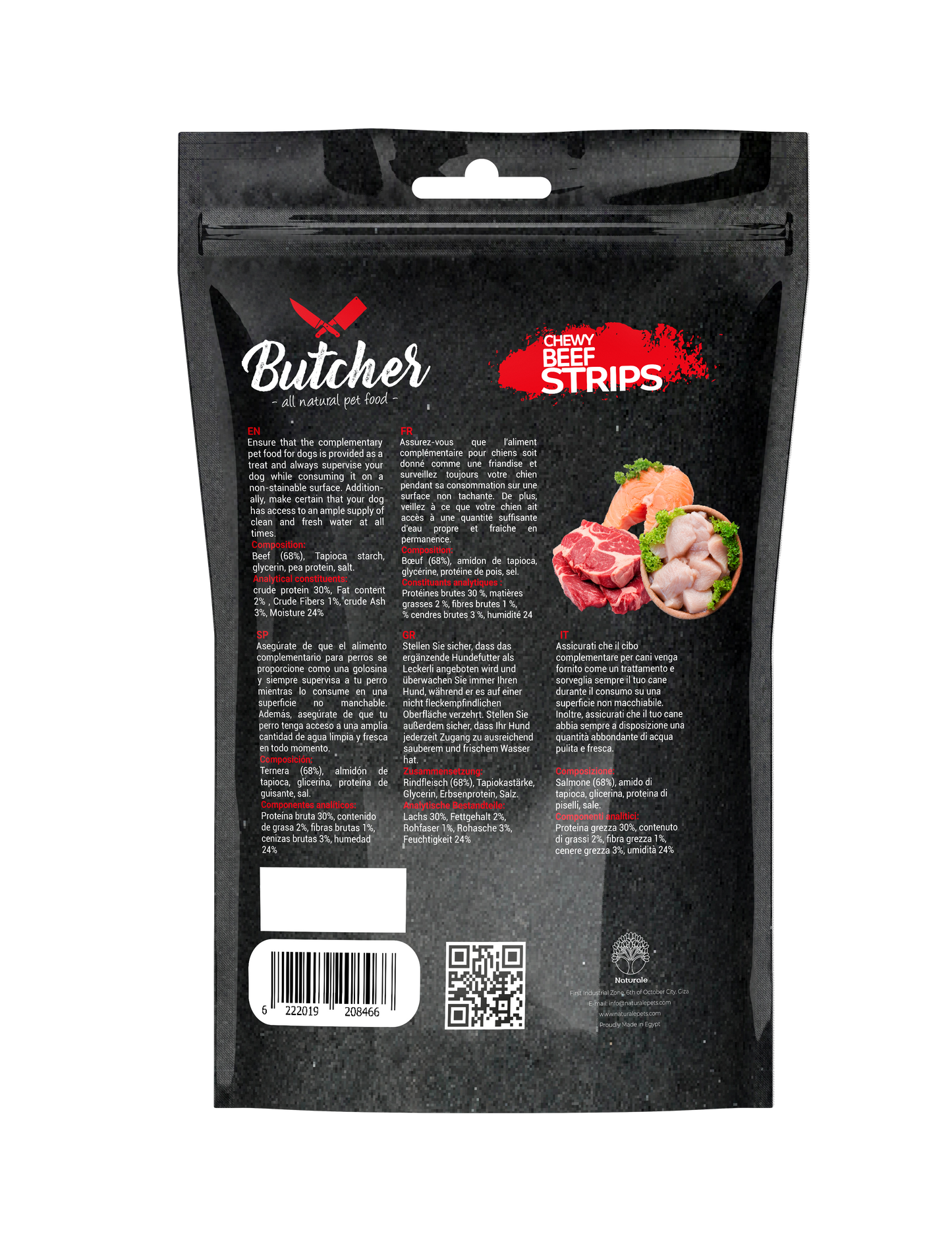 Butcher Chewy Strips for Dogs – 90 g (5 Recipes)