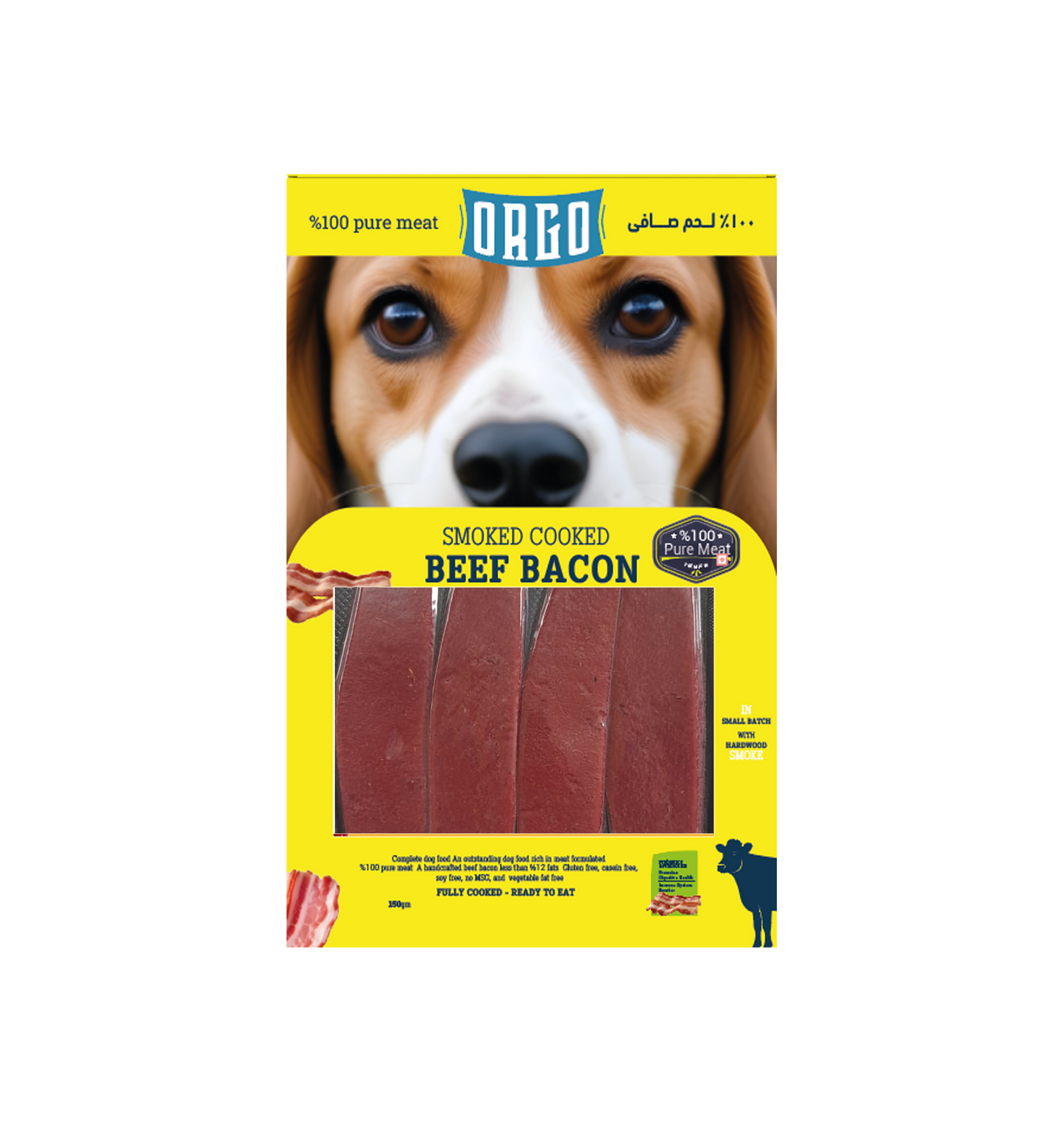 ORGO Real Meat™ Smoked Beef Bacon For Dogs – 150 g