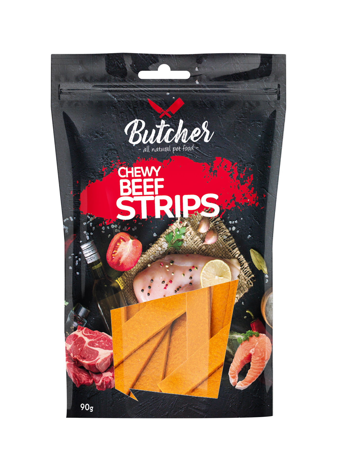 Butcher Chewy Strips for Dogs – 90 g (5 Recipes)