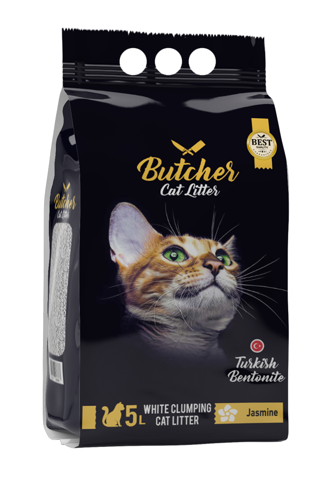 Butcher White Clumping Cat Litter Jasmine Scent – 5 L Resealable Bag