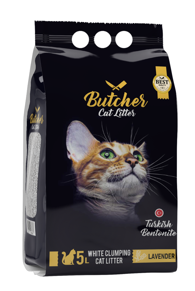 Butcher White Clumping Cat Litter Lavender Scent – 5 L Resealable Bag