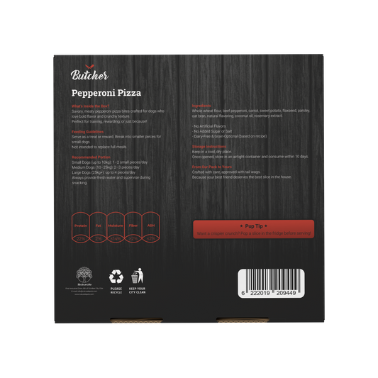 Butcher Pizza – Dog Treats, 300g (4 Varieties)