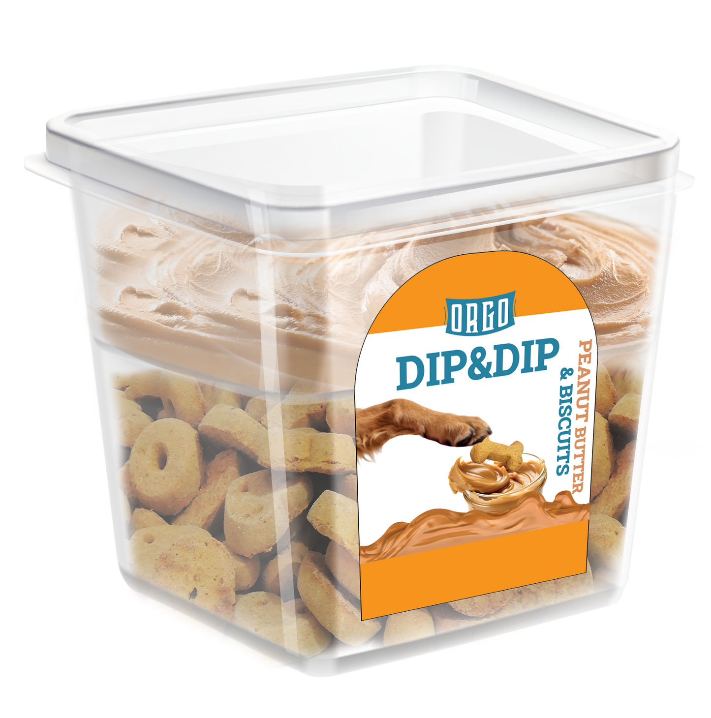 ORGO Dip & Dip Dog Treats – Peanut Butter & Biscuits, 350 g