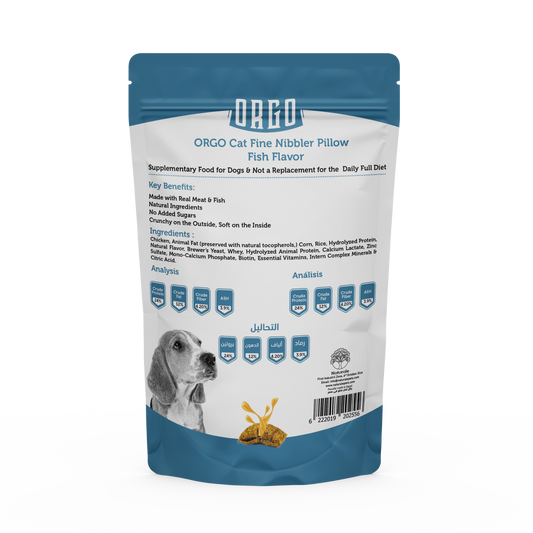 ORGO Pillow Dog Treats – Fish-Filled Crunchy Bites – 100 g