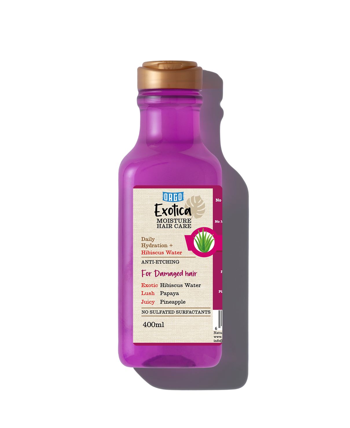 ORGO Exotica Moisture-Care Pet Shampoo for Damaged-Haired Dogs & Cats 400 ml