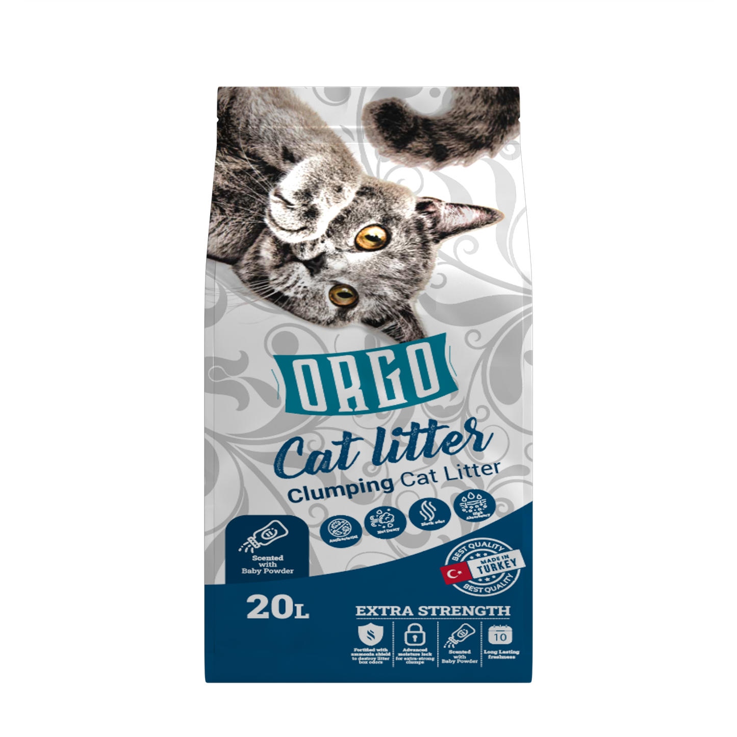ORGO Clumping Cat Litter – Baby Powder Fresh 20 L