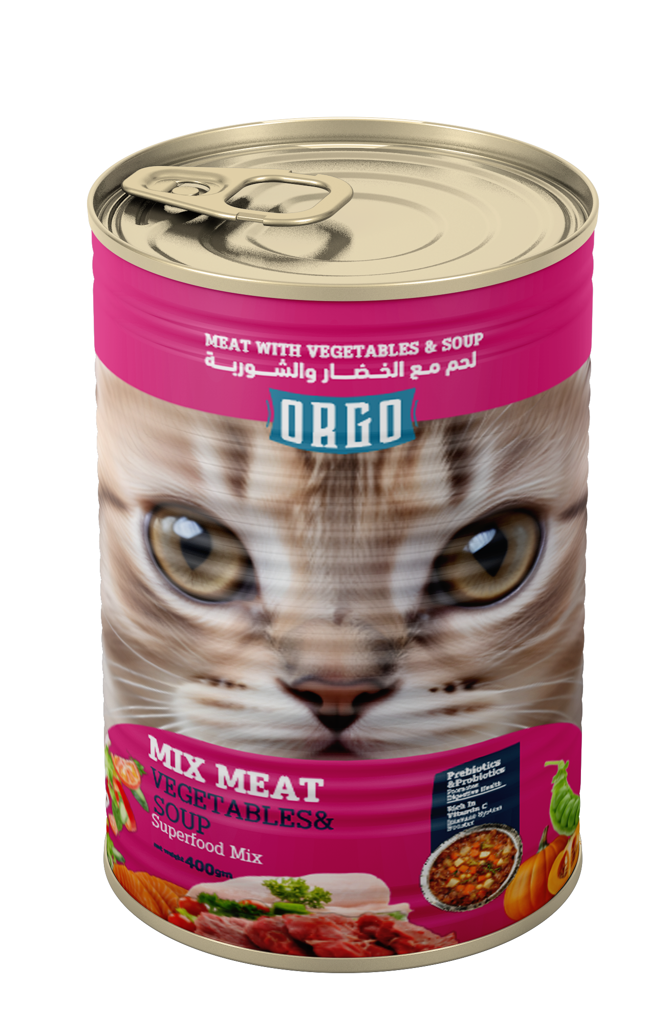 ORGO Wet Canned Kitten Food – Mix Meat with Vegetables & Soup (Superfood Mix) for Kittens (2–12 Months), 400 g
