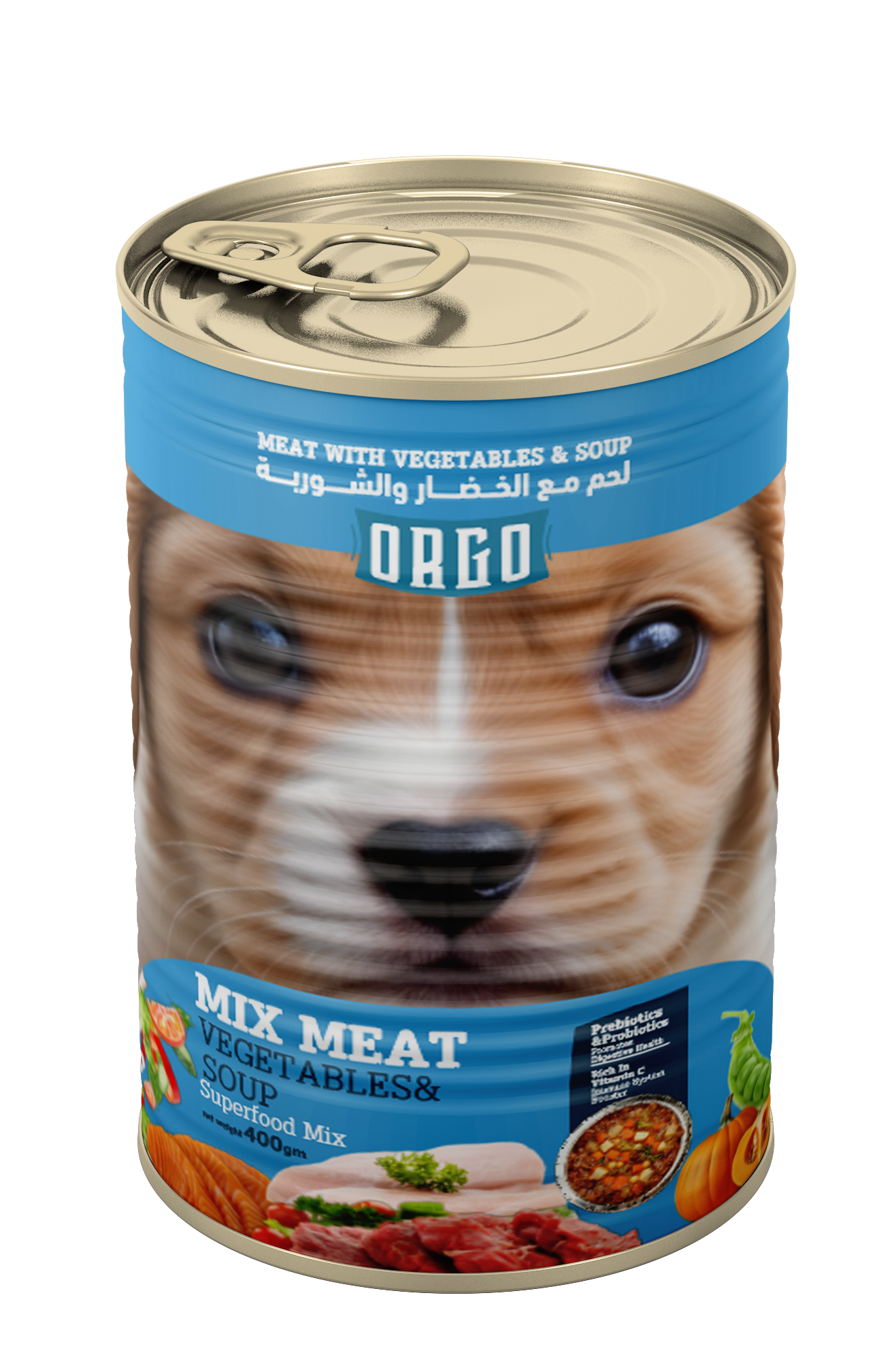 ORGO Wet Canned Puppy Food – Mix Meat with Vegetables & Soup (Superfood Mix) for Puppies (2–12 Months), 400 g
