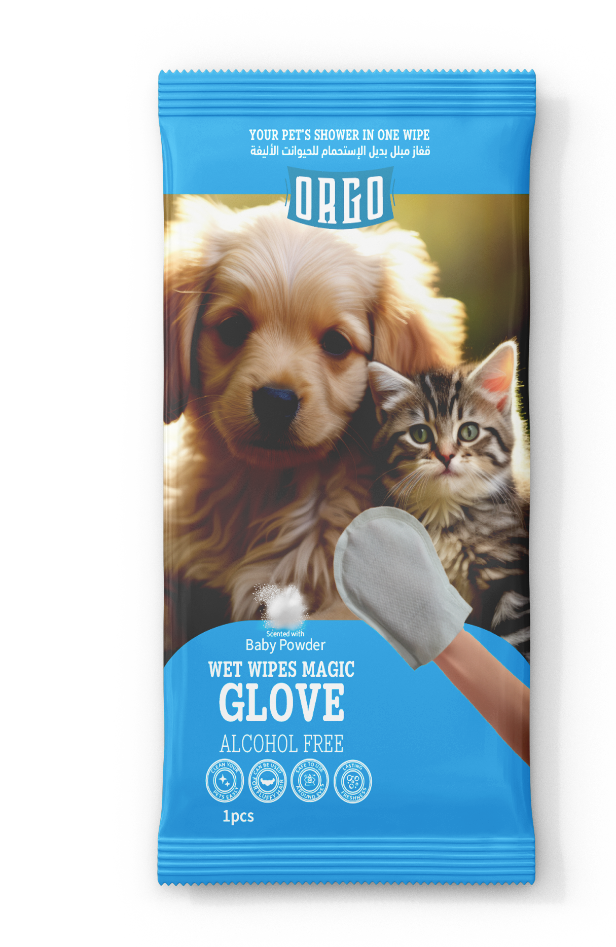 ORGO Wet Pet Wipes Magic Glove for Dogs & Cats (4 Scents)