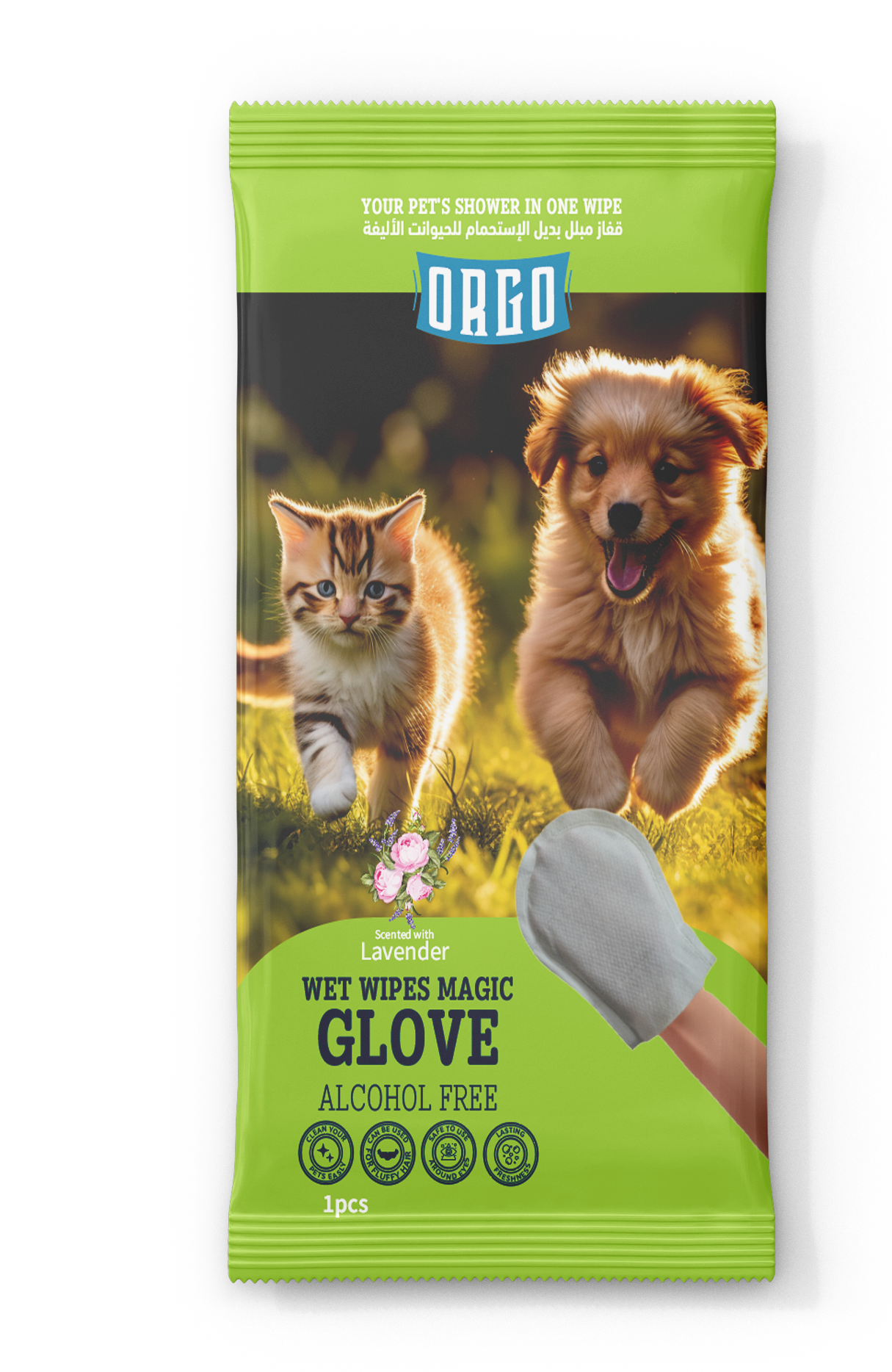 ORGO Wet Pet Wipes Magic Glove for Dogs & Cats (4 Scents)