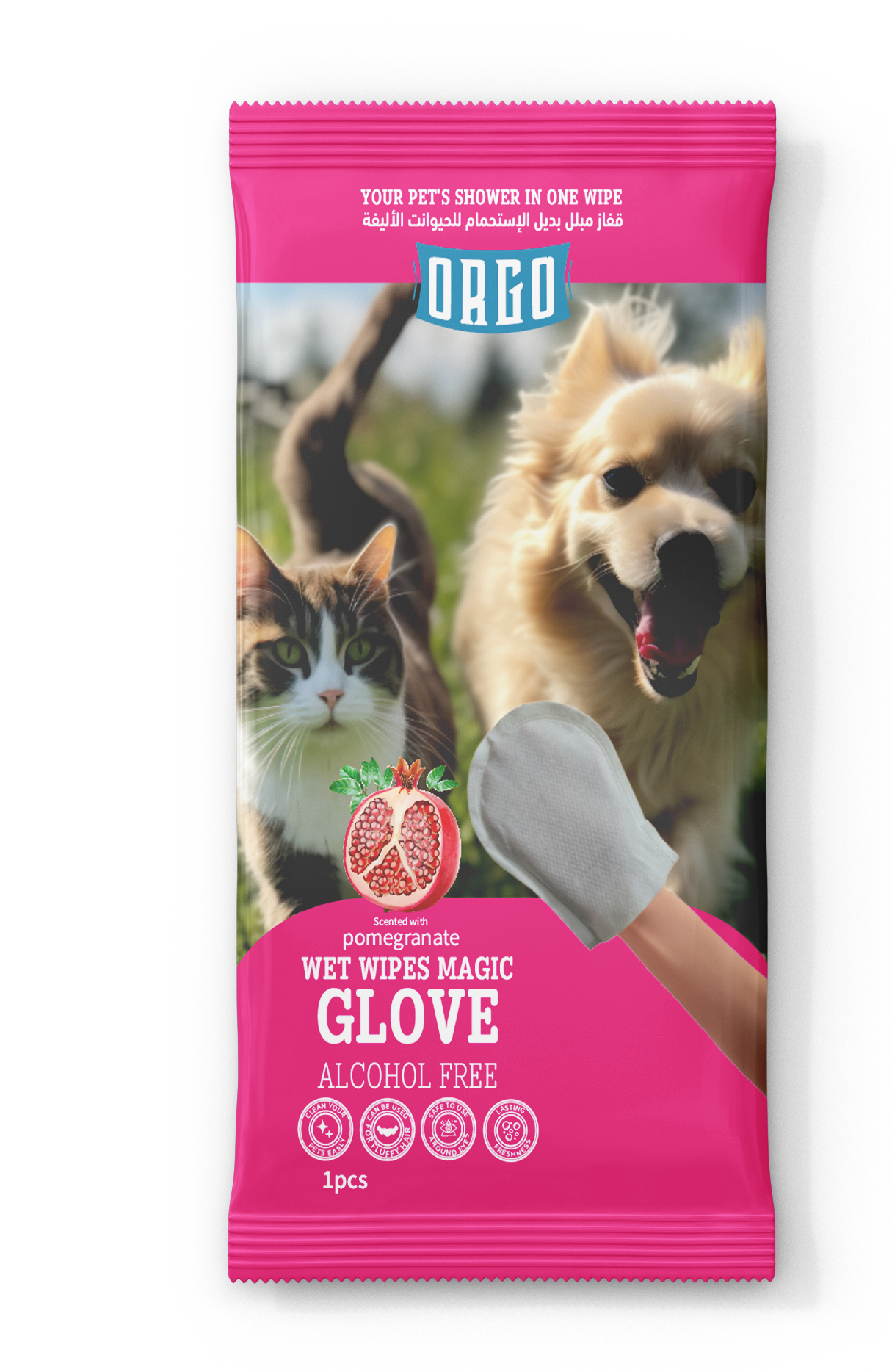 ORGO Wet Pet Wipes Magic Glove for Dogs & Cats (4 Scents)