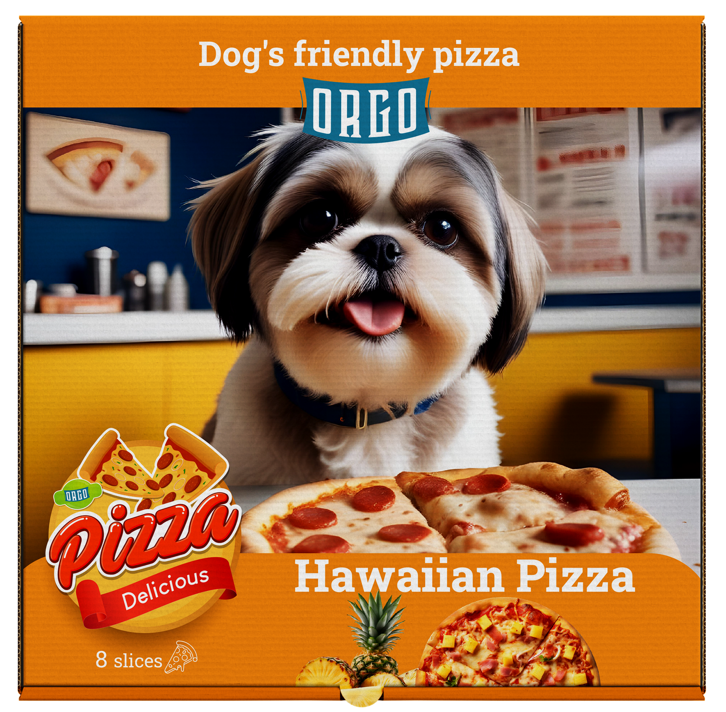 ORGO Dog-Friendly Hawaiian Pizza Treat – 300 g (8 crunchy slices)