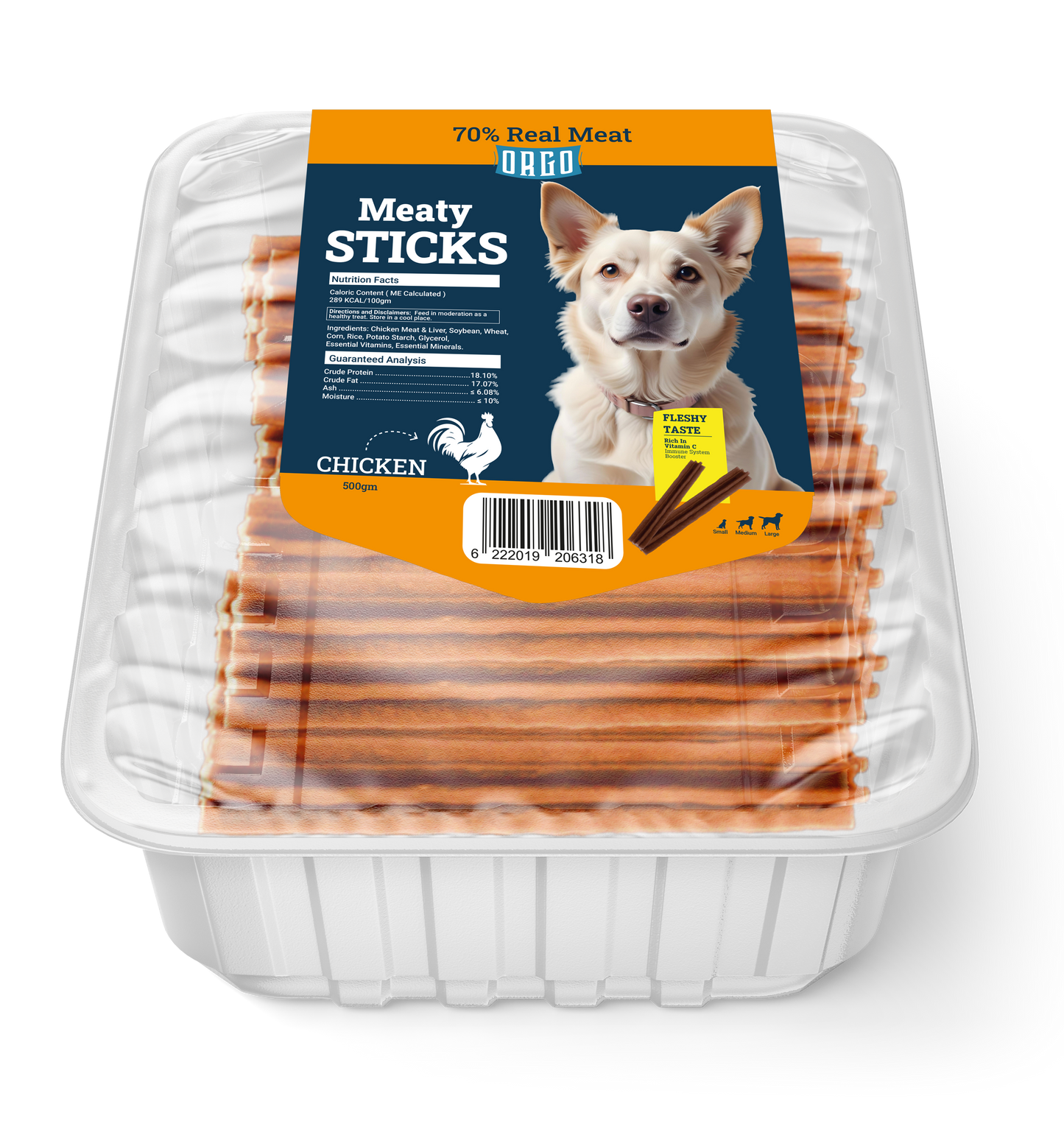 ORGO Dog Meaty Sticks with Chicken — 500 g