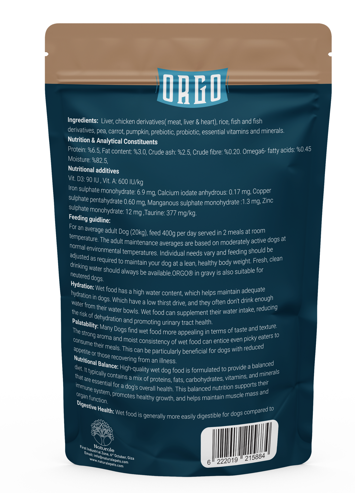ORGO Wet Pouch Dog Food – Liver with Vegetables & Soup (Superfood Mix) for Adult Dogs (1+ Years), 100 g