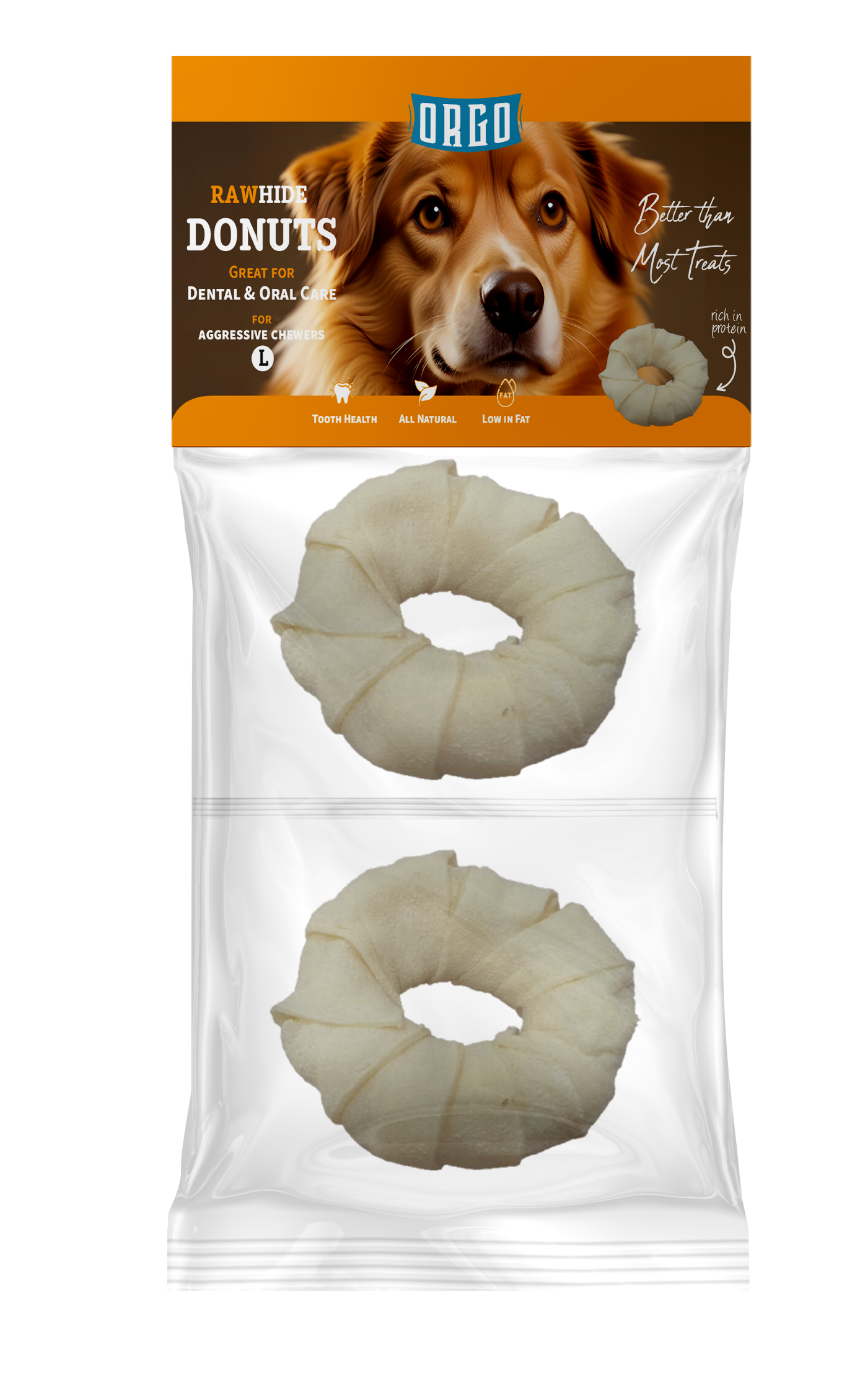 ORGO Rawhide Donuts – Large (2 pcs)