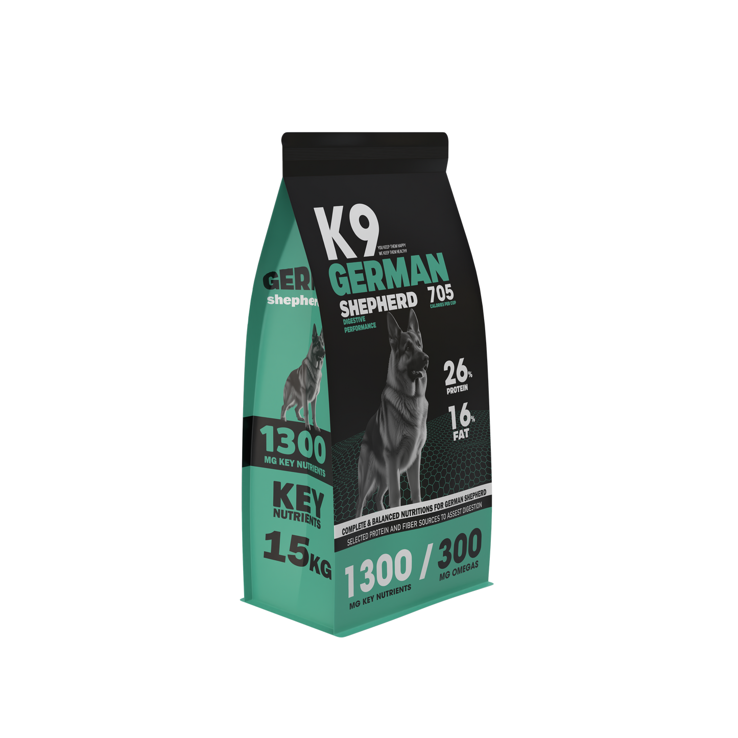 K9 German Shepherd 705 — High-Protein Breed-Specific Food for Dogs (15 kg)