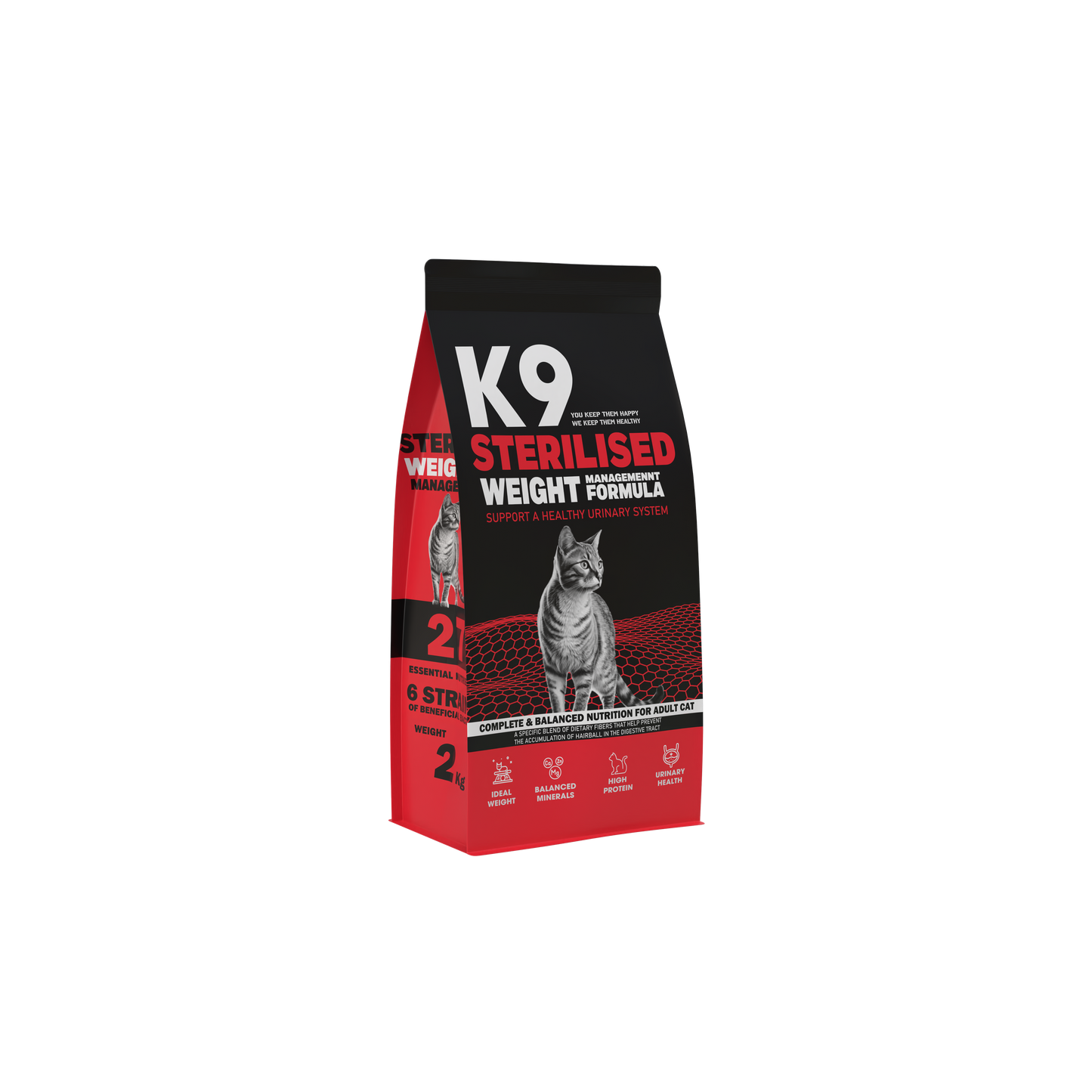 K9 Sterilised Weight-Management Formula – Dry Food for Adult Cats (500 g, 2 kg, 10 kg)