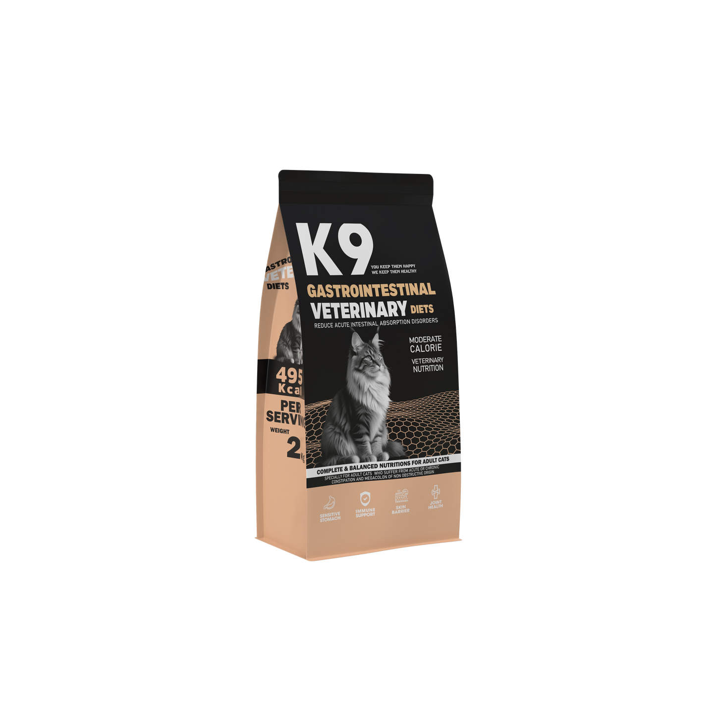 K9 Gastrointestinal Veterinary Diet – Sensitive-Digestion Dry Food for Adult Cats (500 g, 2 kg, 10 kg)