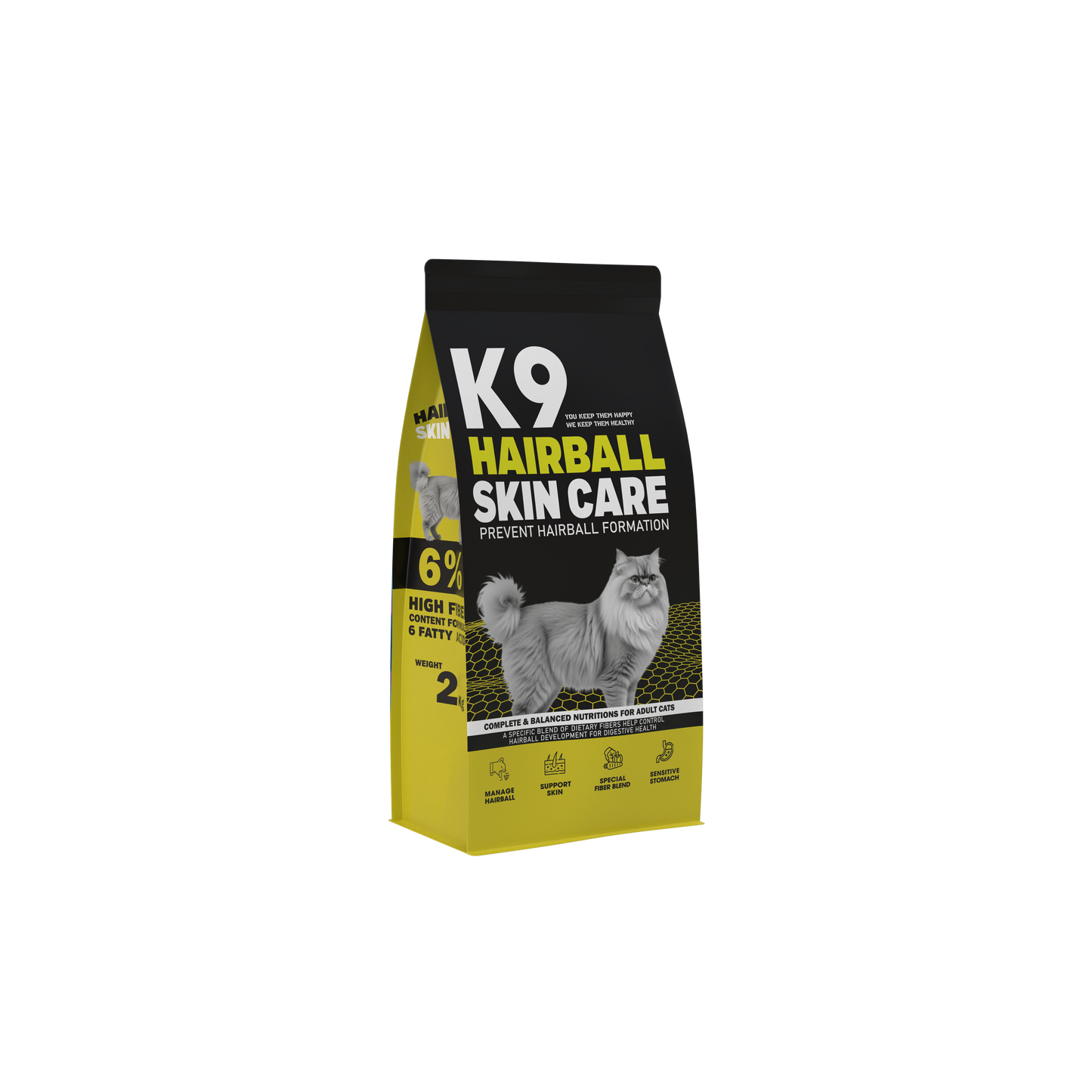 K9 Hairball & Skin Care Formula – Dry Food for Adult Cats (500 g, 2 kg, 10 kg)