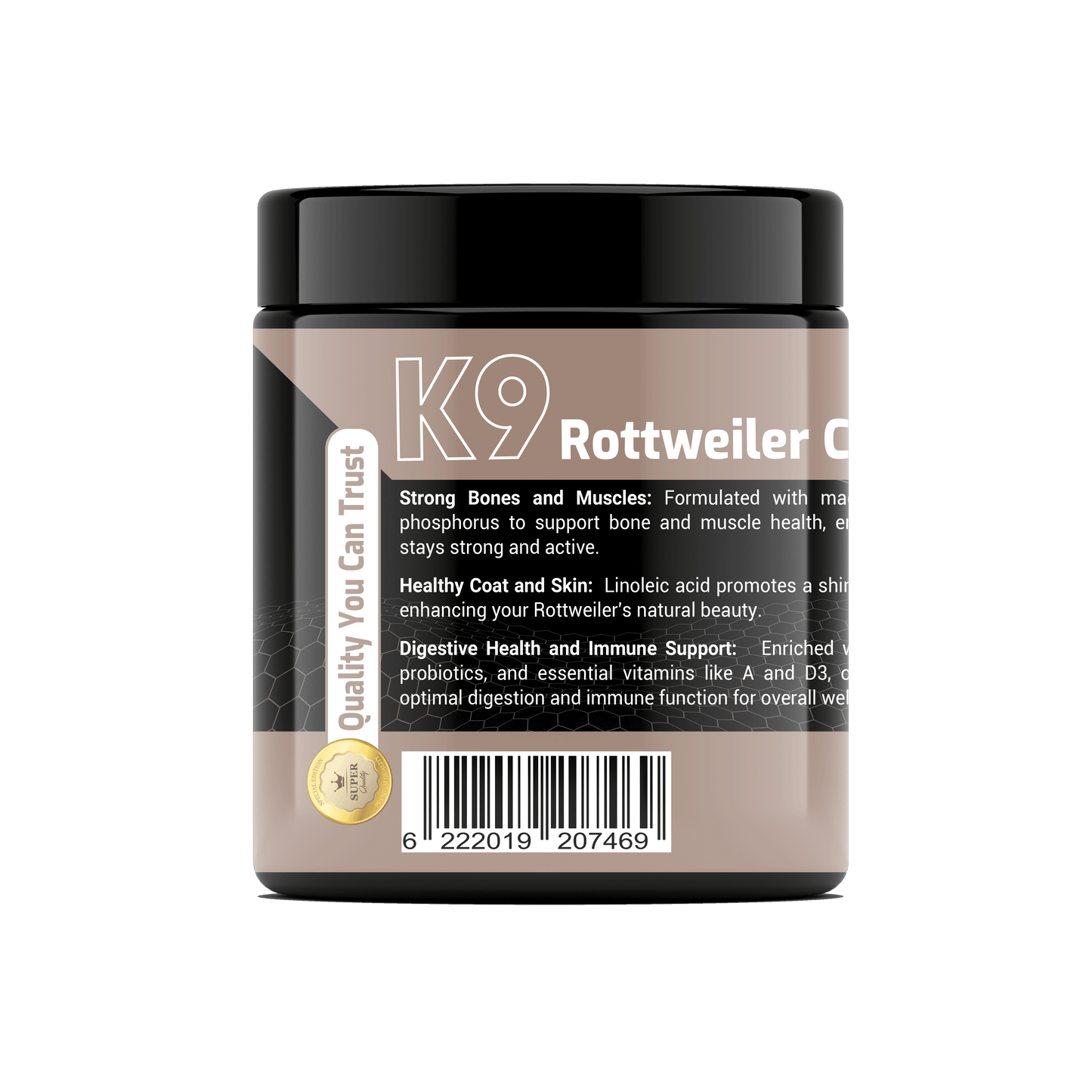 K9 Rottweiler Vitamins Soft Chews – Complete Nutritional Support for Big, Powerful Dogs