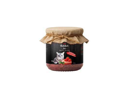 Butcher Cat Jam – Chicken & Strawberry or Salmon & Green Apple, 800g