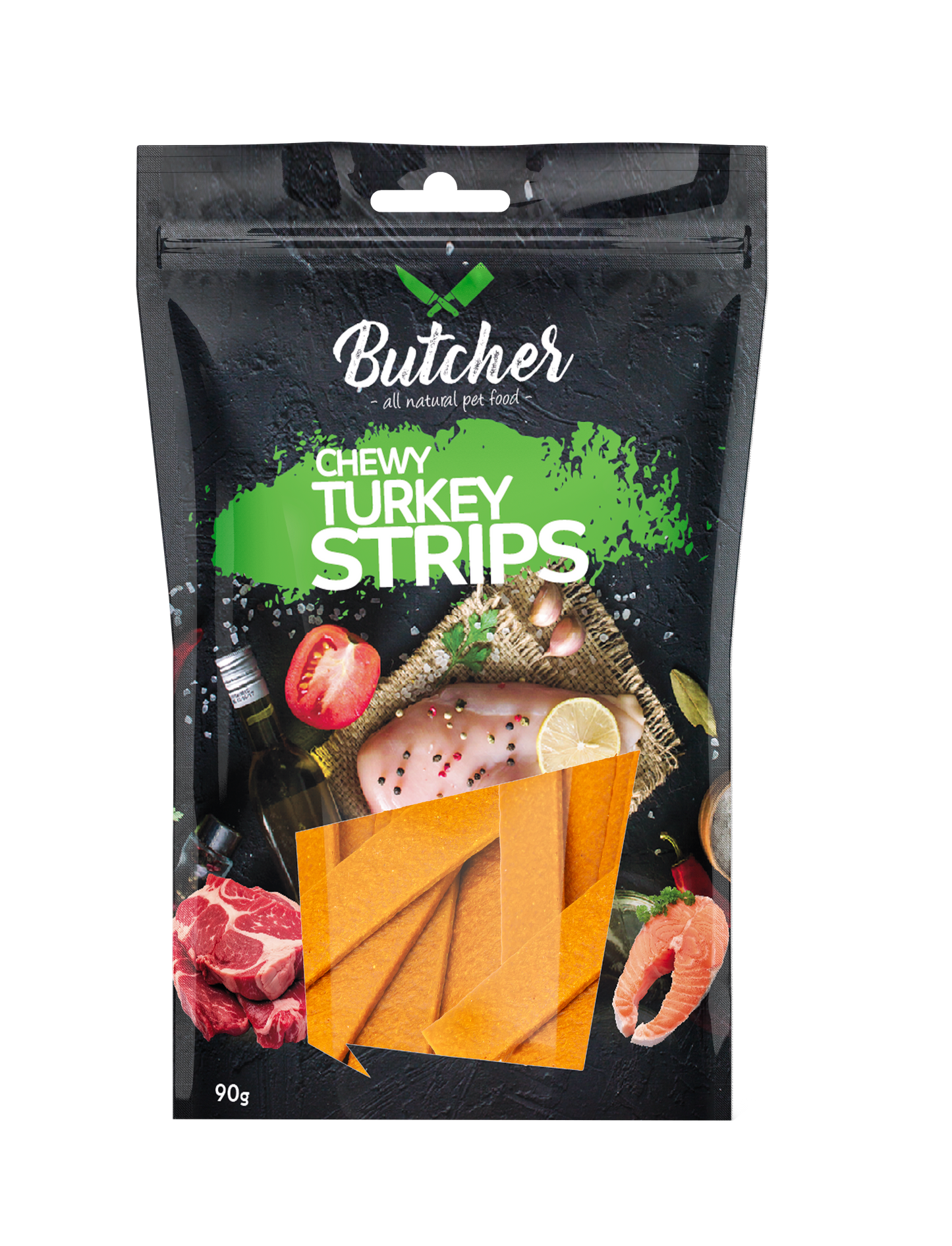 Butcher Chewy Strips for Dogs – 90 g (5 Recipes)