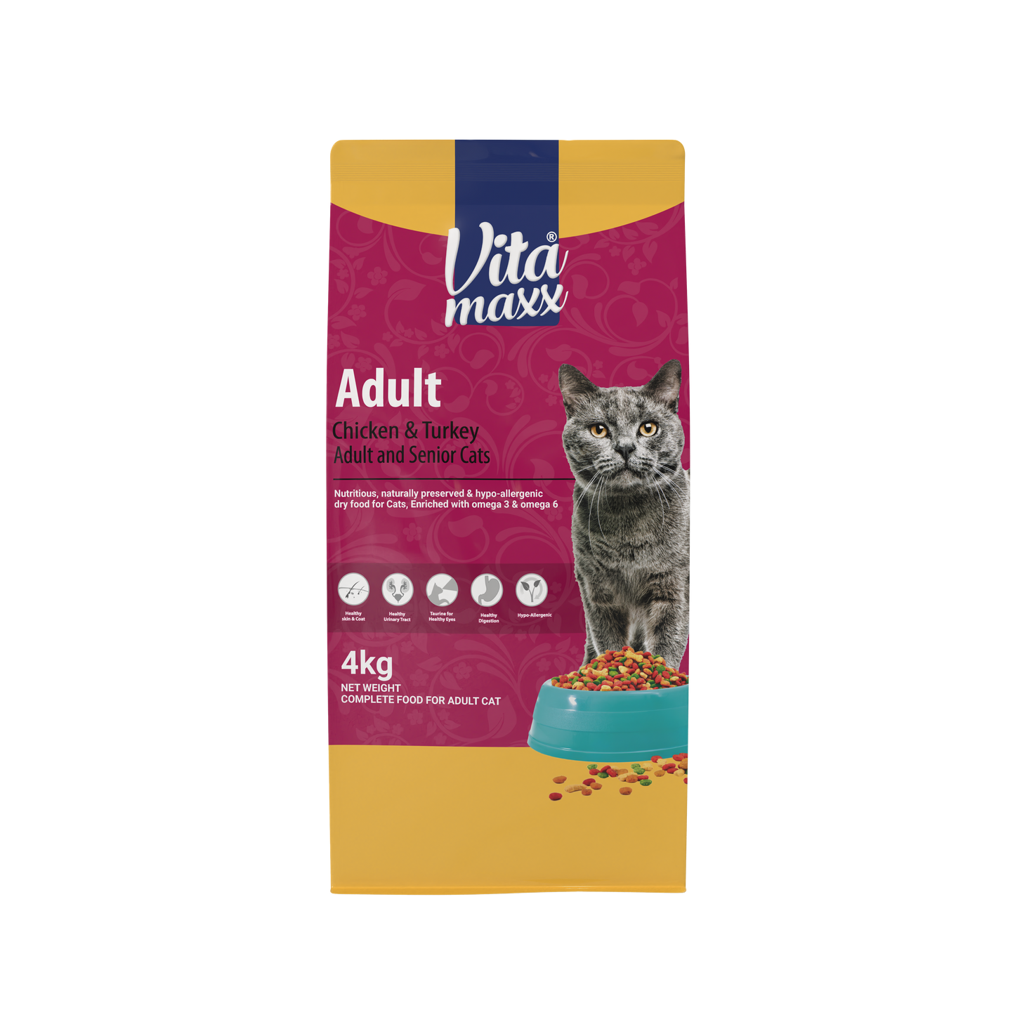 Vitamaxx Adult Cat Dry Food – Chicken & Turkey Recipe (4 kg)
