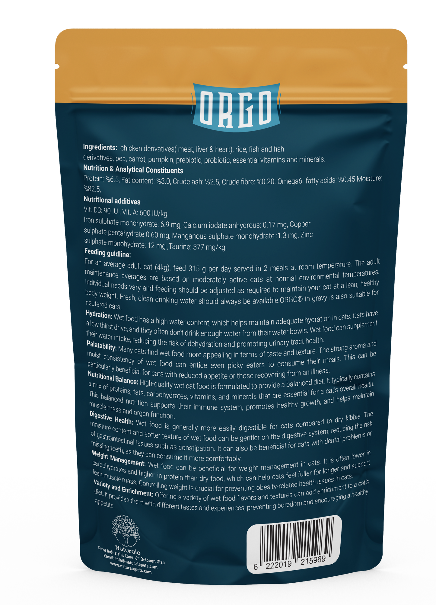 ORGO Wet Cat Food – Chicken with Vegetables & Soup (Superfood Mix) for Adult Cats (1+ Years), 100 g Pouch