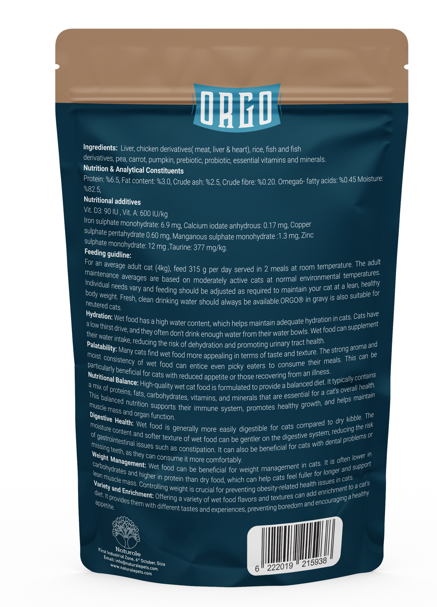 ORGO Wet Cat Food – Liver with Vegetables & Soup (Superfood Mix) for Adult Cats (1+ Years), 100 g Pouch