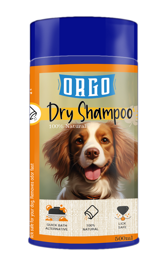 ORGO Dry Shampoo for Adult Dogs – 500 ml Sprinkle-Top Canister