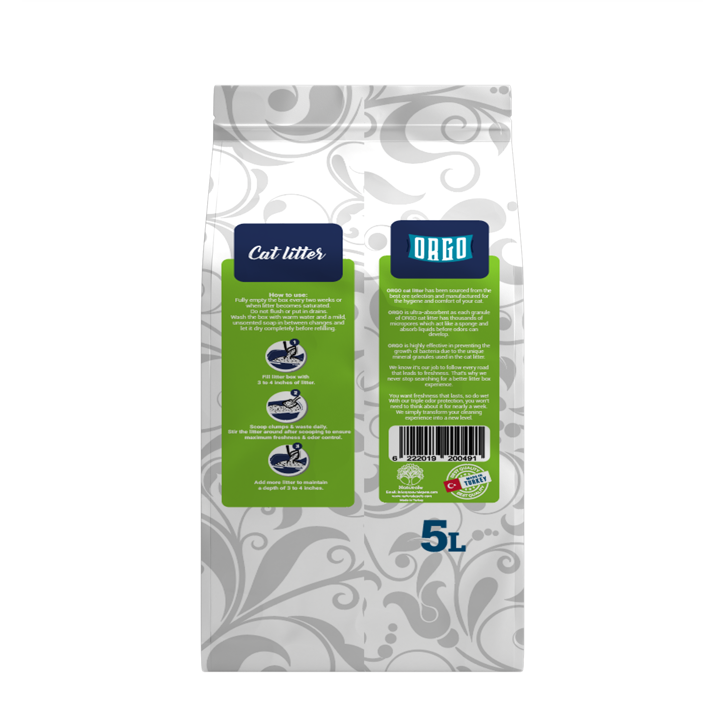 ORGO Clumping Cat Litter – Green Apple Fresh 5 L