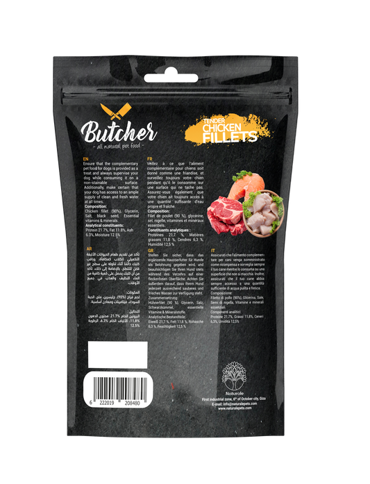 Butcher Tender Fillets for Dogs – 90 g (4 Recipes)