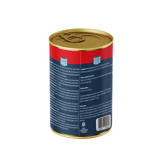 ORGO Wet Canned Cat Food – Beef with Vegetables & Soup (Superfood Mix) for Adult Cats (1+ Years), 400 g