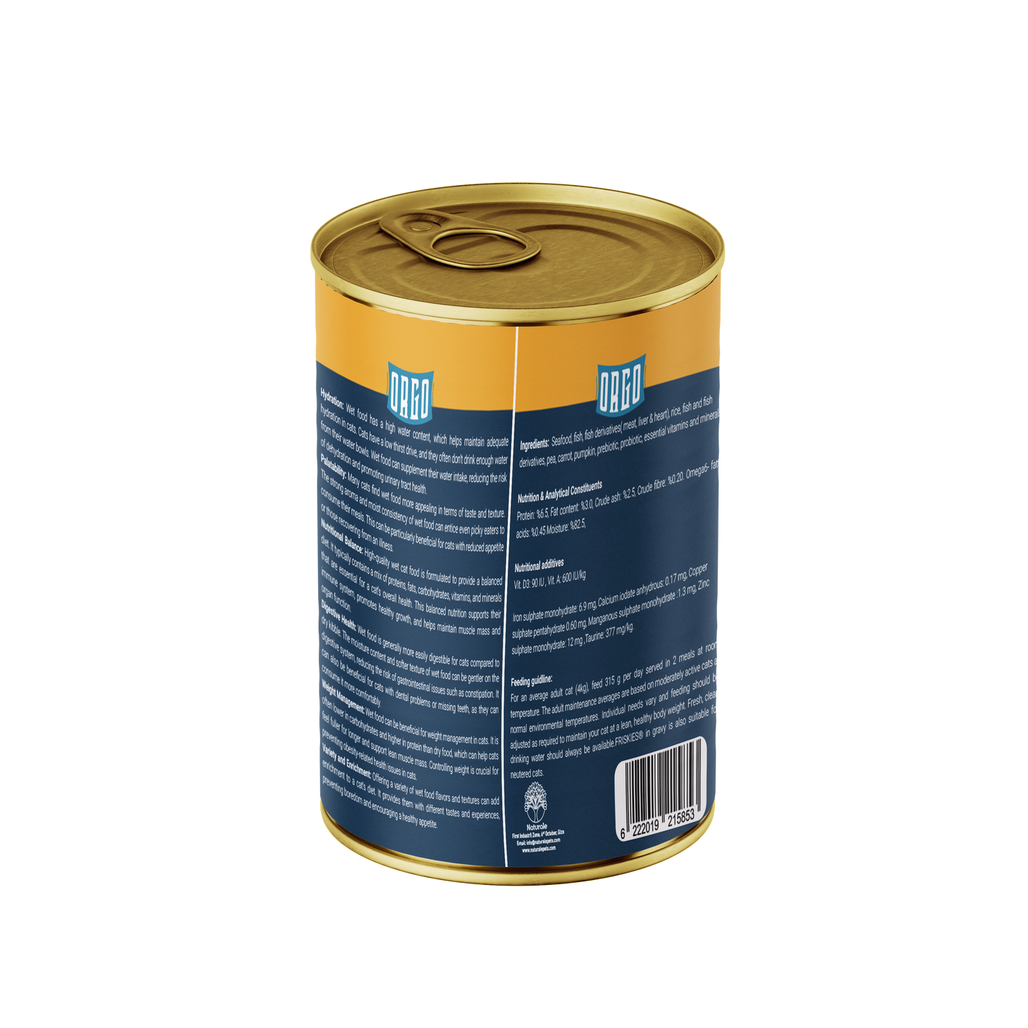 ORGO Wet Canned Cat Food – Chicken with Vegetables & Soup (Superfood Mix) for Adult Cats (1+ Years), 400 g