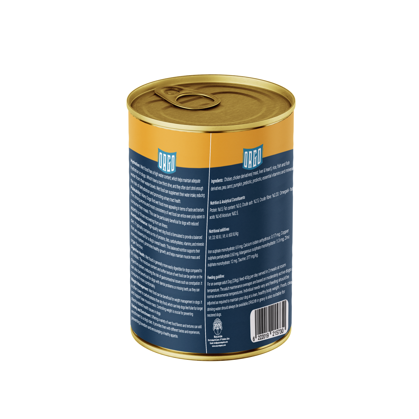ORGO Wet Canned Dog Food – Chicken with Vegetables & Soup (Superfood Mix) for Adult Dogs (1+ Years), 400 g
