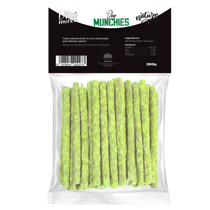 Vitamaxx Dog Munchies Long-Lasting Chewy Treats – Spinach (300 g)