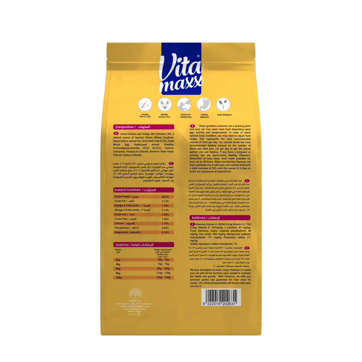 Vitamaxx Adult Cat Dry Food – Chicken & Turkey Recipe (2 kg)