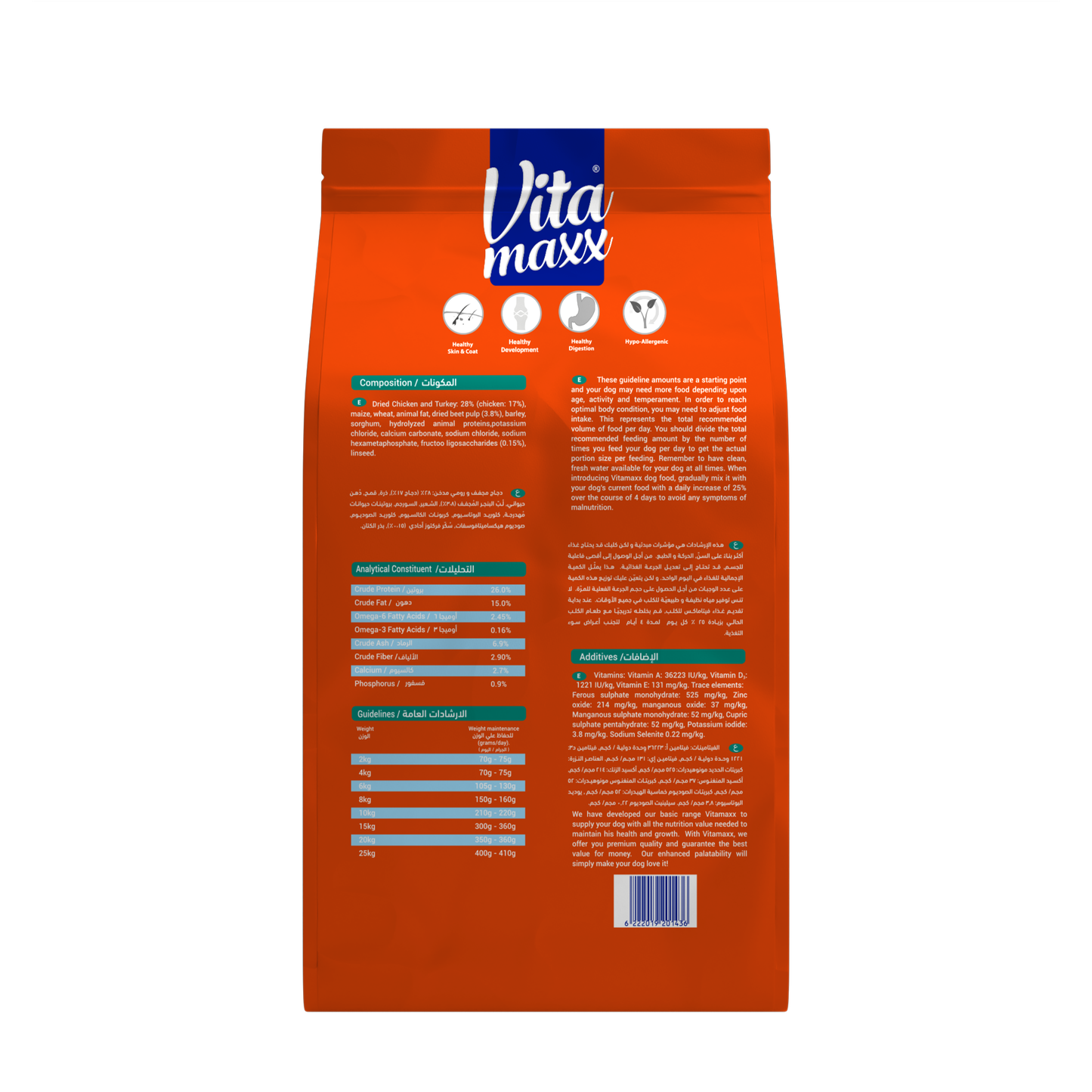 Vitamaxx Adult Dog Dry Food-  Chicken & Turkey Recipe (20 kg)