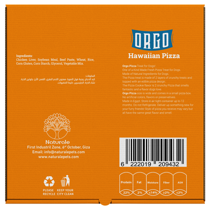 ORGO Dog-Friendly Hawaiian Pizza Treat – 300 g (8 crunchy slices)