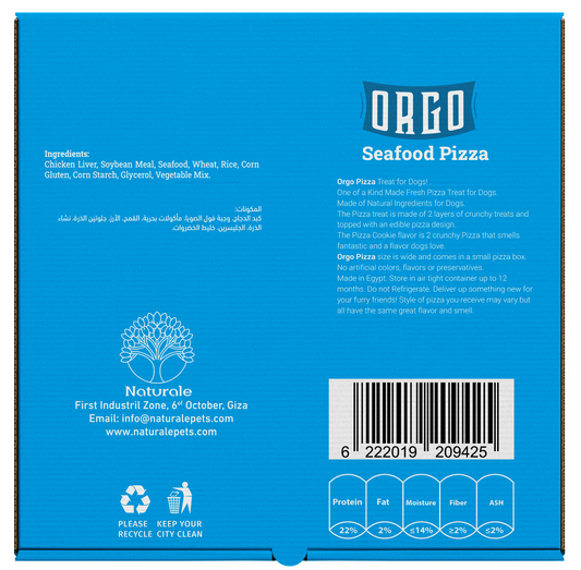 ORGO Dog-Friendly Seafood Pizza Treat – 300 g (8 crunchy slices)