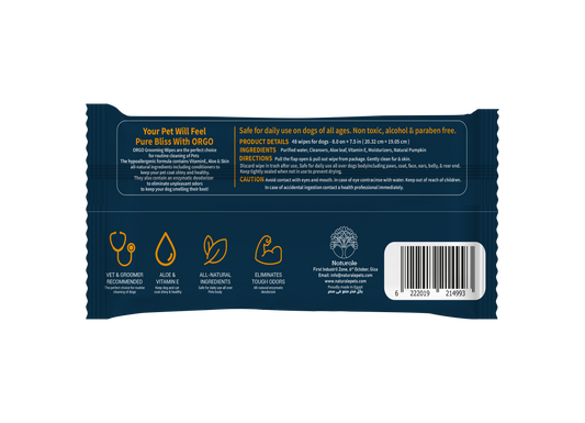 ORGO Hygienic Pet Wipes – Pumpkin Scent | 48 XL Wipes (16 × 20 cm) | Dogs & Cats