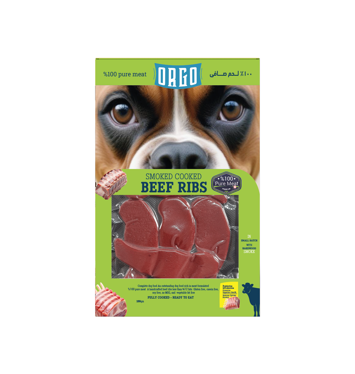 ORGO Real Meat™ Smoked Beef Ribs For Dogs – 150 g