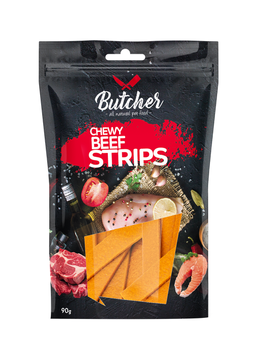 Butcher Chewy Strips for Dogs – 90 g (5 Recipes)
