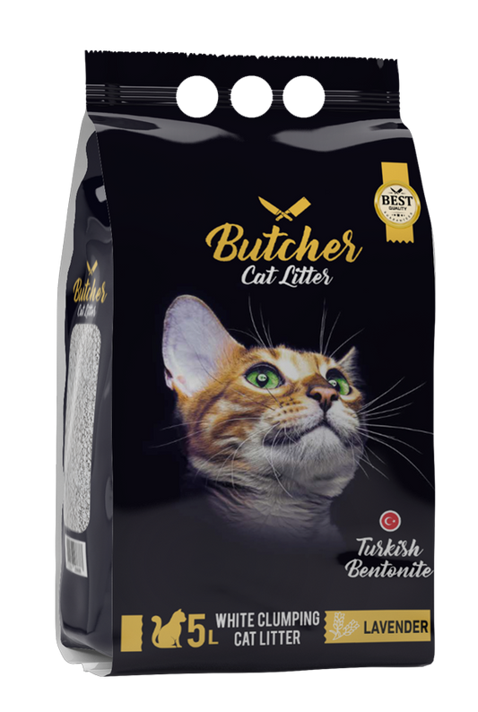 Butcher White Clumping Cat Litter Lavender Scent – 5 L Resealable Bag